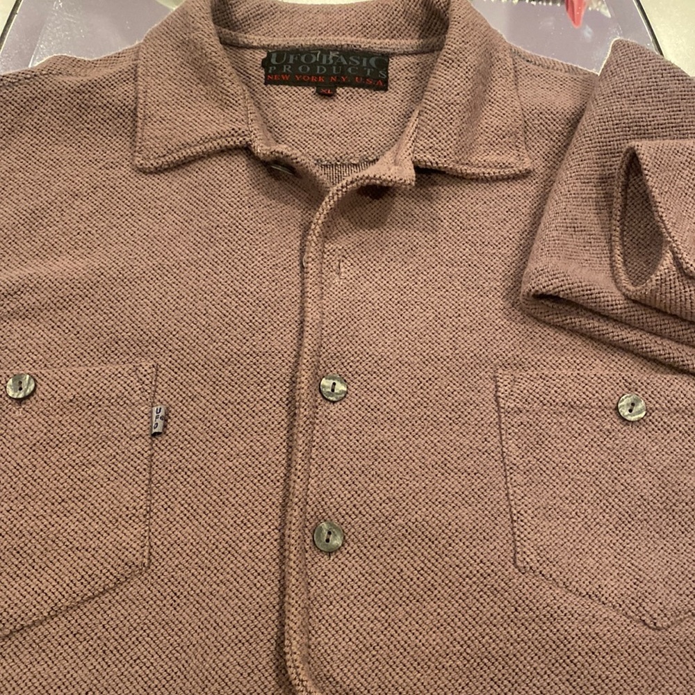 NWOT UFO Heavy cotton brown cardigan made in New York extra large